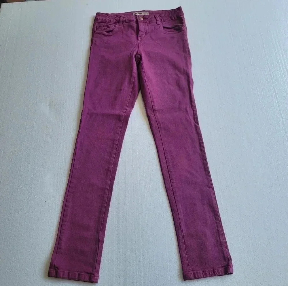 Cotton On Colour Women's Rasberry Skinny Jeans Denim Pants Size 6 Dark Dust Pink